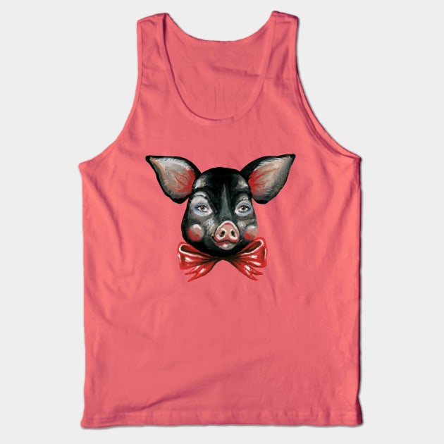 Black Pig Tank Top by KayleighRadcliffe